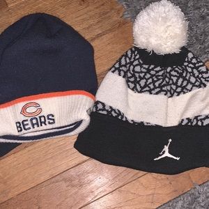Jordan beanie and Reebok Chicago bears beanie.